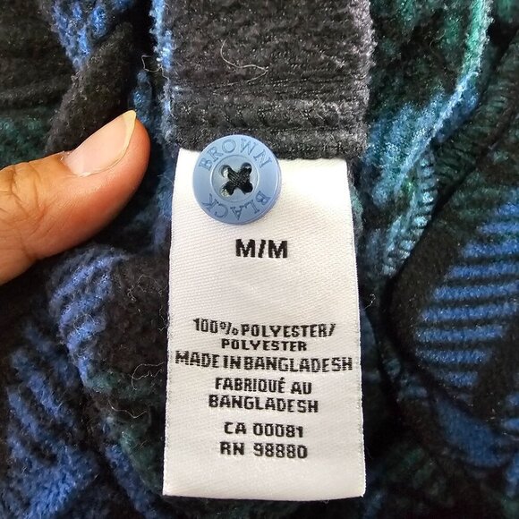 Men's Fleece Plaid Pajama Bottoms | Size M | Blue, Black, Green - Picture 10 of 16